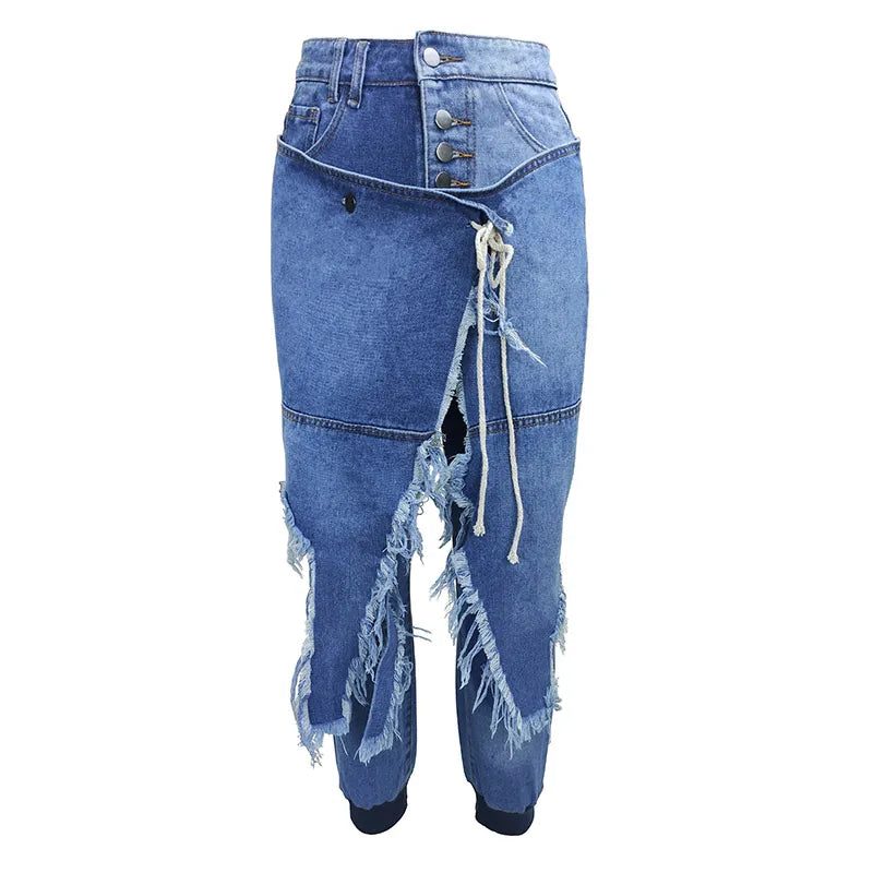 Women's jeans pants fashion high waist mom show pants spring summer