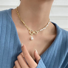 Europe and the United States popular light baroque wind natural pearl necklace