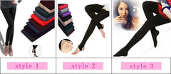 Autumn Winter Woman Thick Warm Leggings Candy Color Brushed Charcoal