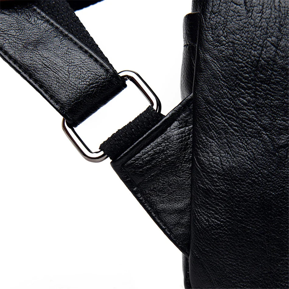 Genuine Women Leather Backpack Fashion Female Shoulder Bag Sac a Dos Ladies Bagpack Mochilas School Bags For Teenage Girls 2024
