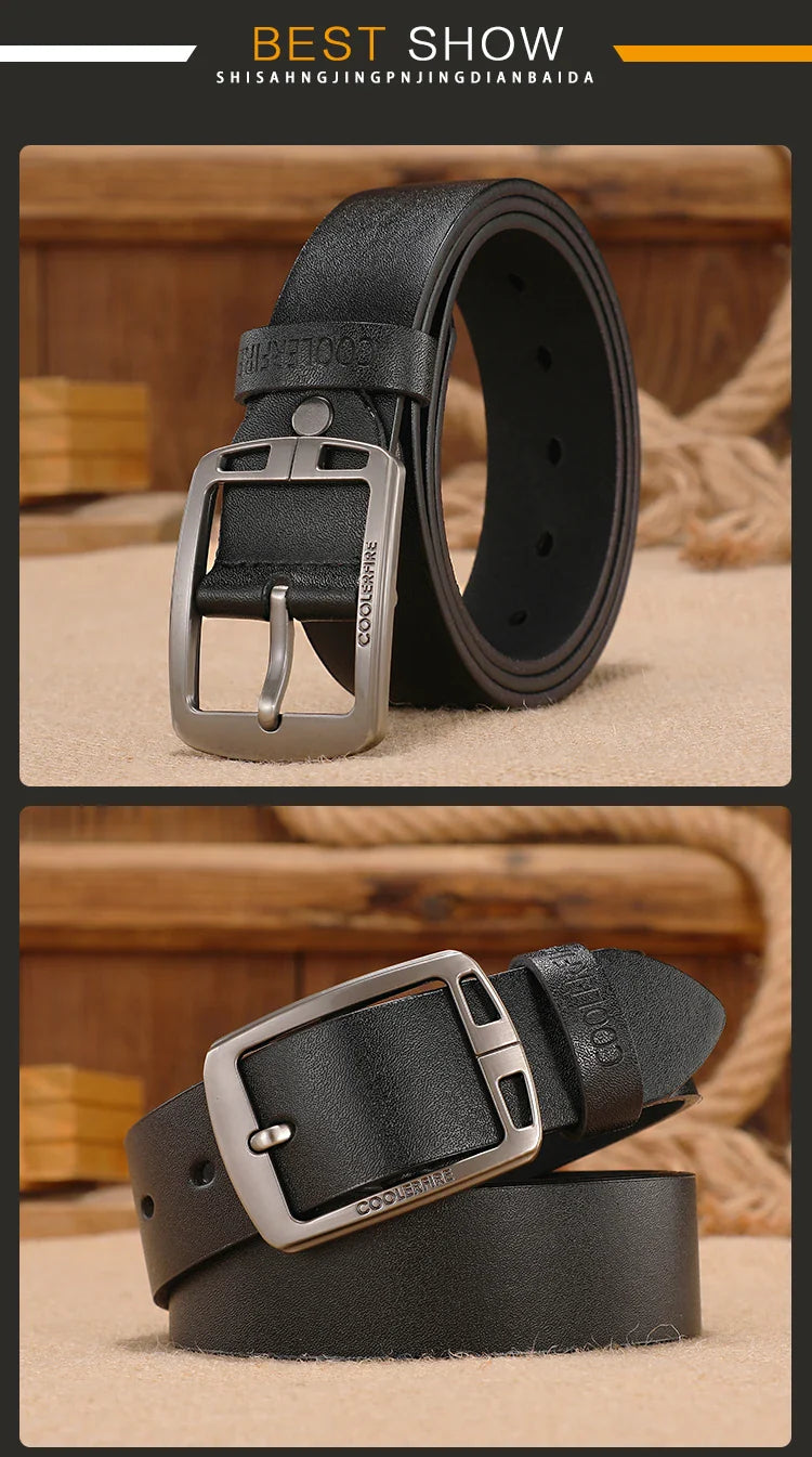 Men Genuine Leather Belts Cowskin Classic Designers Belts for Men Vintage Westernboy Leisure Casual Jeans Strap HQ223