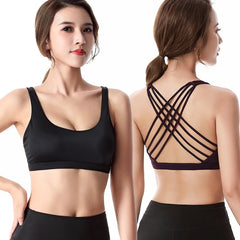 Bra for Women Push Up Cross Back Shockproof Running Gym Training