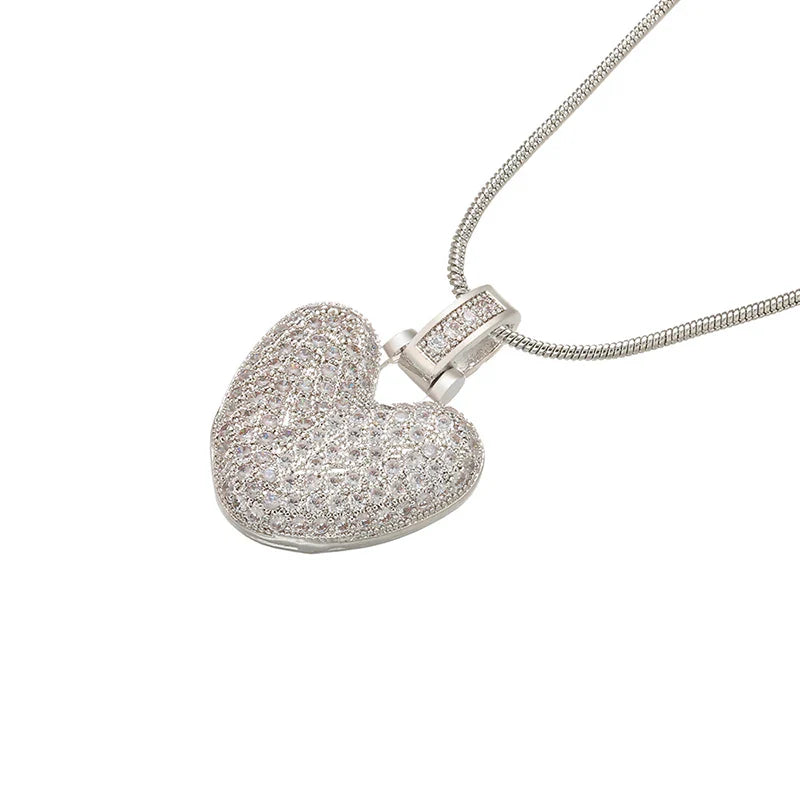 ZHUKOU 1.25x500mm Fat and lovely crystal brass silver color  letter necklace for women friends birthday gift model: VL34