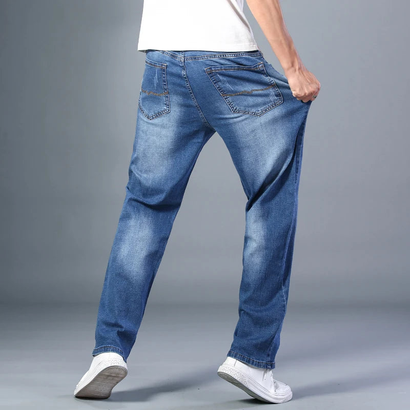 Men's Thin Straight-leg Loose Jeans Classic Style Advanced Stretch