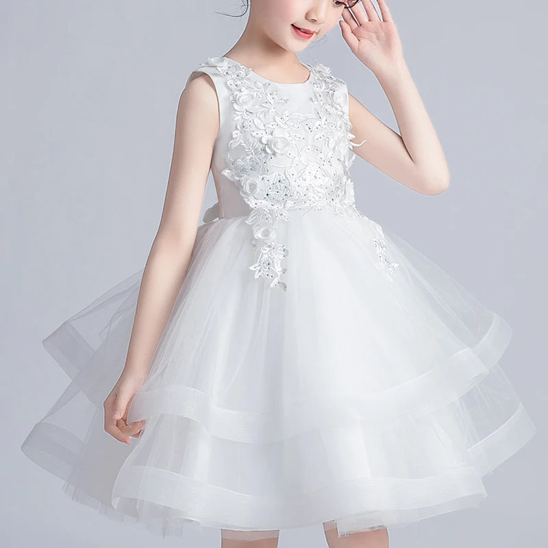 Girl Kid's Dress Party Dress Evening Dresses Casual Princess Summer Girls Lace Frock Children's Tutu Elegant Clothes 1260