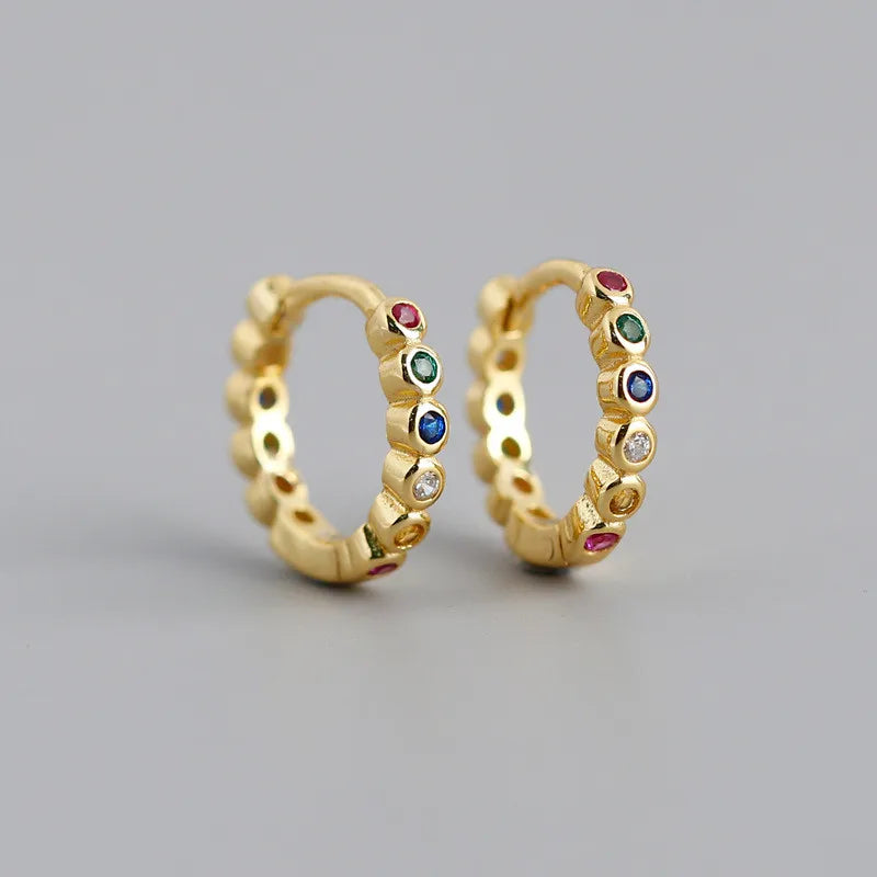 WANTME Real 100% 925 Sterling Silver Punk Hip-Hop Link Chain Gothic Studs Earrings for Fashion Women Jewelry Accessories 2022