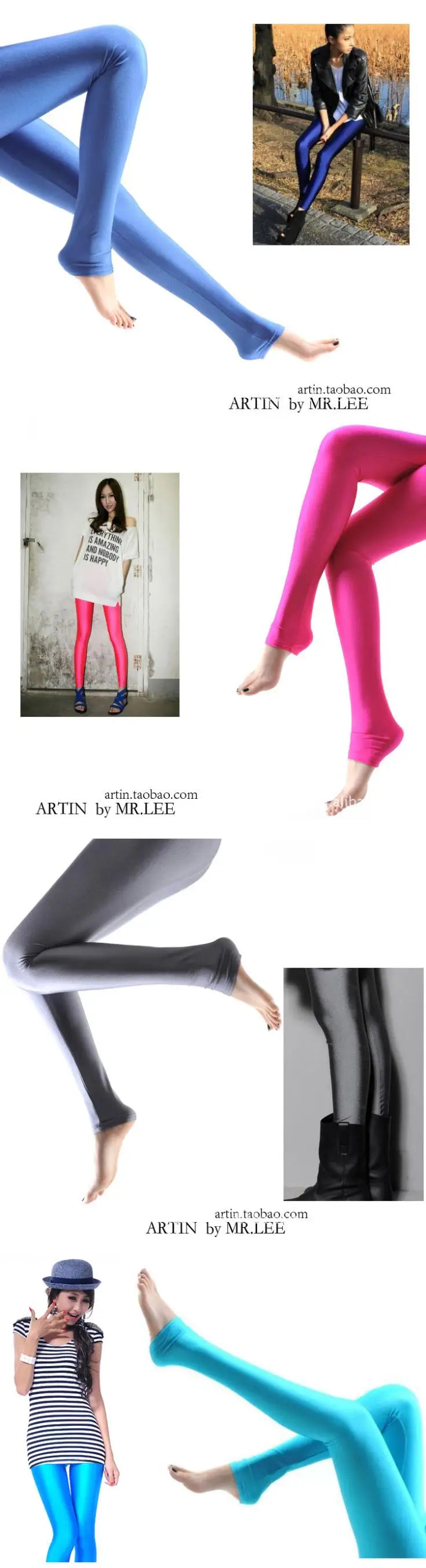 Spring Solid Candy Neon Leggings for Women High Stretched Female Legging