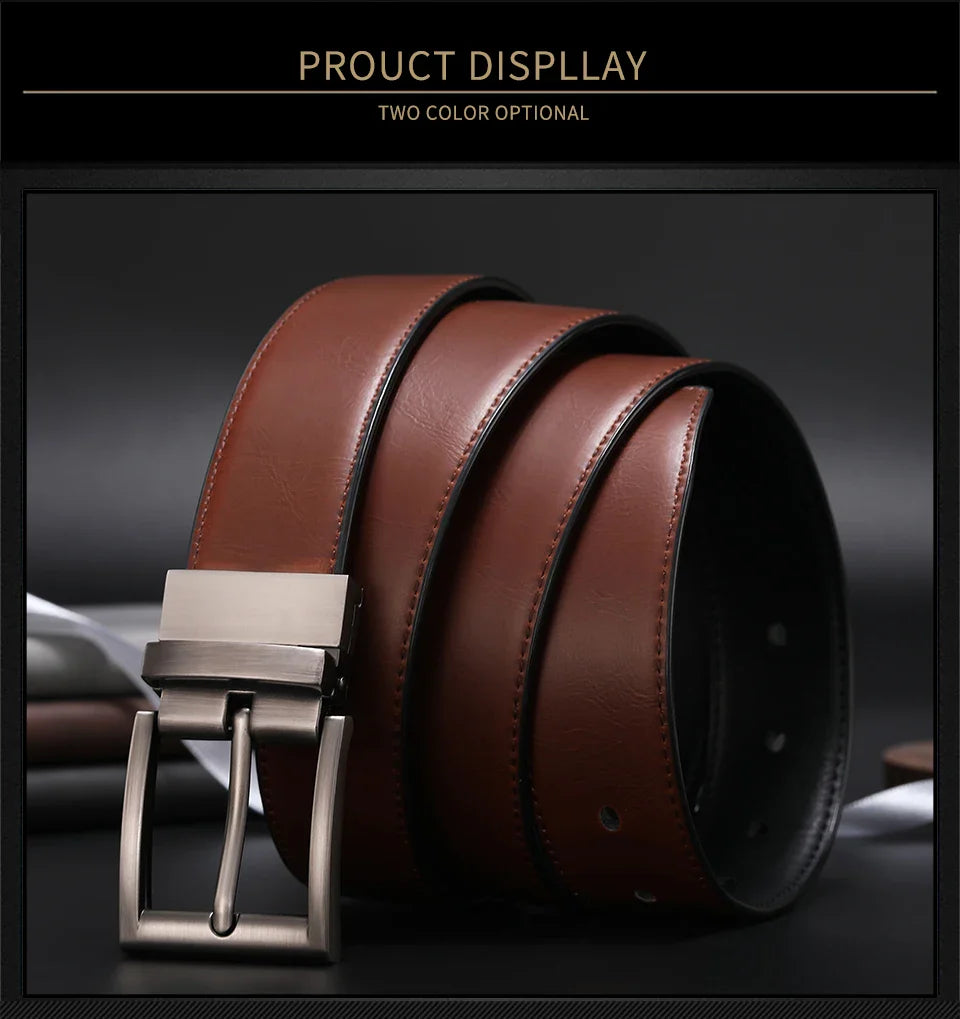 Men Reversible Casual High Quality Belt Man Genuine Leather Belt Male Strap Luxury Trouser Jeans Dress Belt For Men