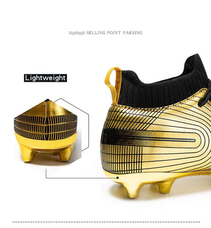 Professional Unisex Soccer Shoes Long Spikes TF Ankle Football Boots