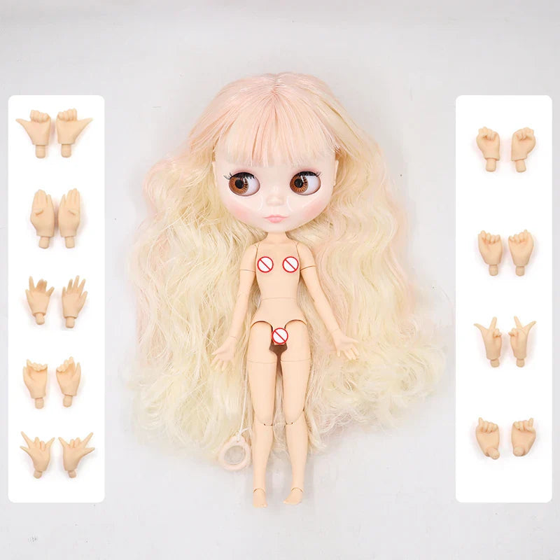 ICY DBS Blyth Doll 19 Joints Body 30CM Doll Matte/Glossy Face Doll with Extra Hands DIY Toy for Girls