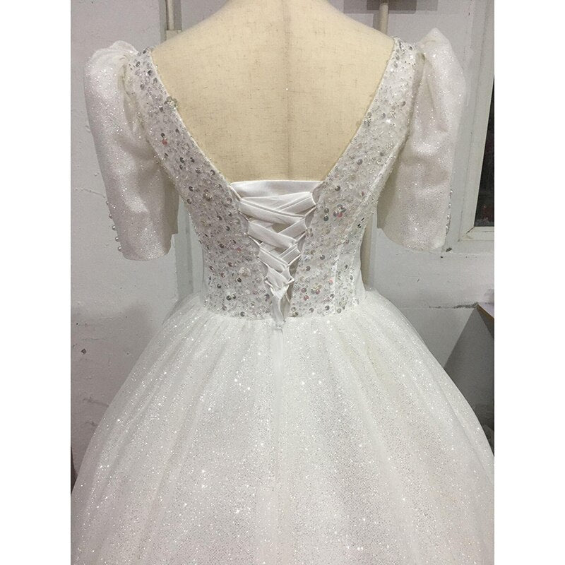 Wedding Dress Princess Bride Dress Shiny Ball Gown Wedding Dress