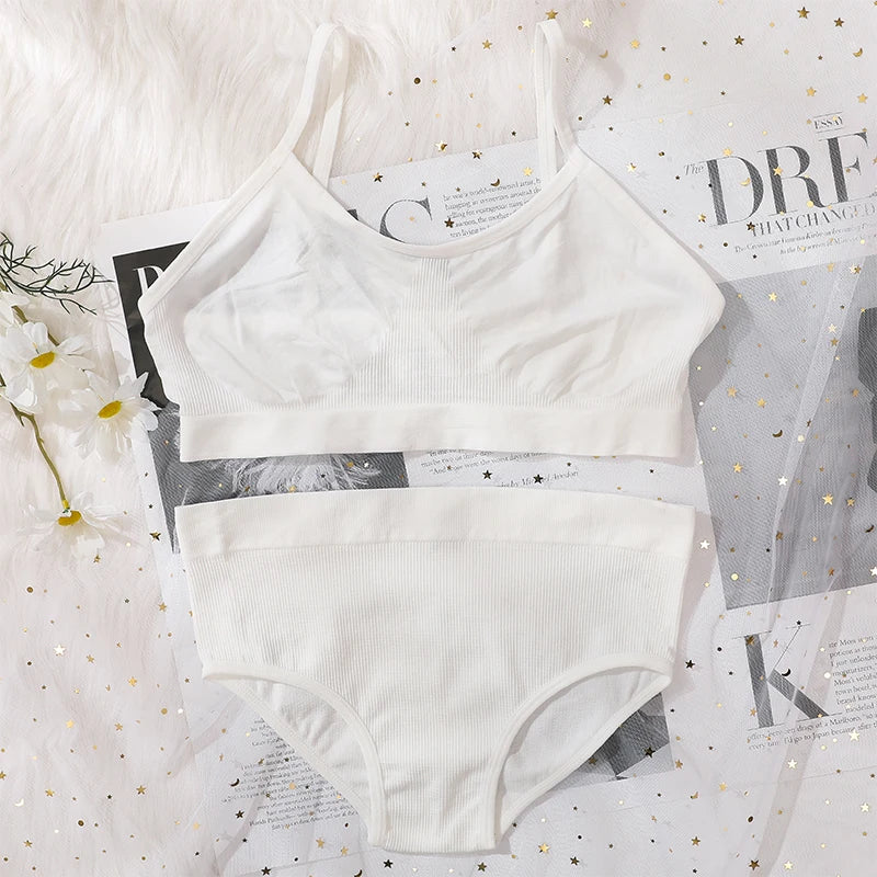Women Bra Briefs Set Seamless Bra And High Waist Panties Set Underwear Female