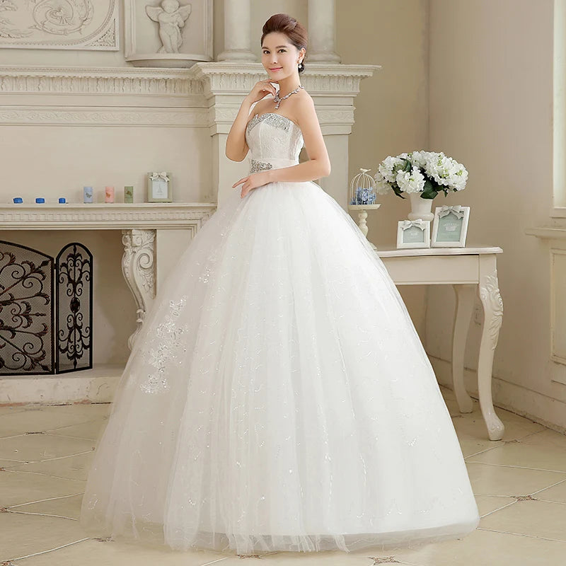 White Bridesmaid Dresses: Plus Size Wedding Dresses Long Elegant Strapless