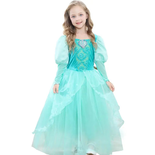 Mermaid Costume for Girls Princess Halloween Ball Gown Kids Ariel Cosplay