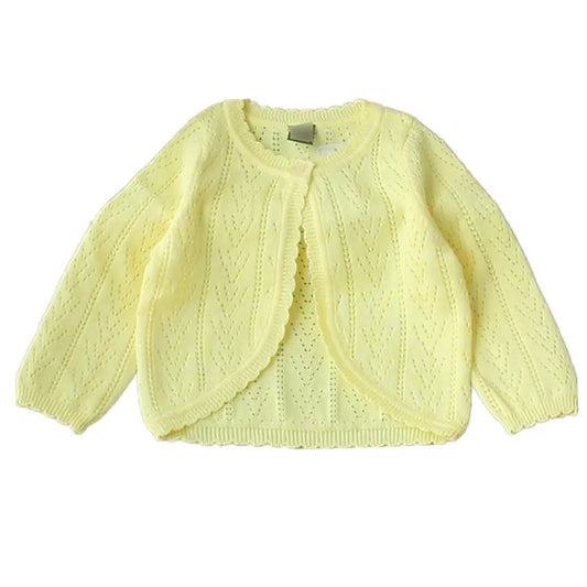 New Girls Cardigan Sweater Yellow Cotton Sweet Girls Shrug Sweater Outerwear