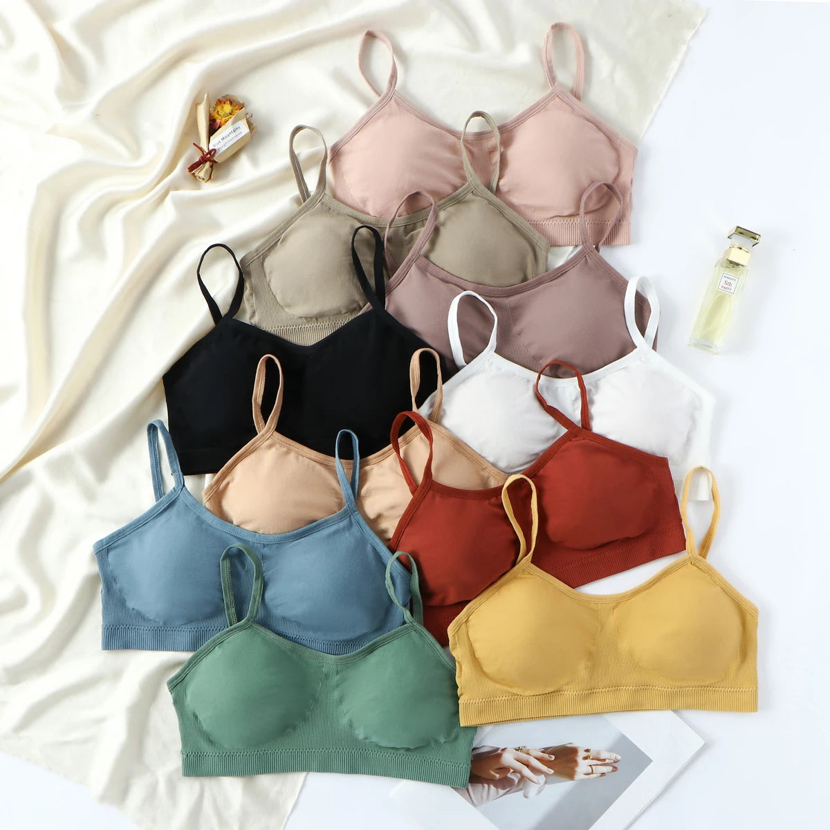 Women Underwear Seamless Bra Set High Waist Panties