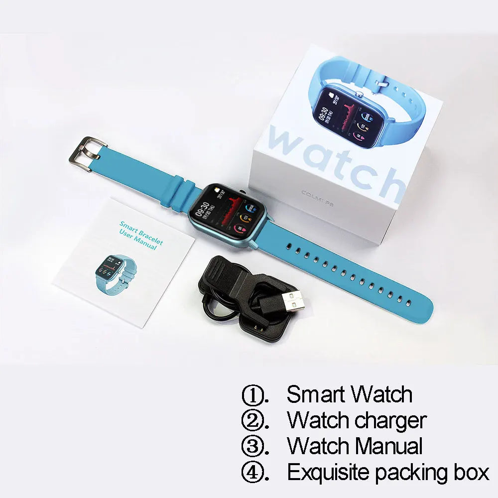 P8 Smart Watch Men Women Heart Rate Blood Pressure Monitor Bluetooth Connect Smartwatch Fitness for Android Sport Watch Smart