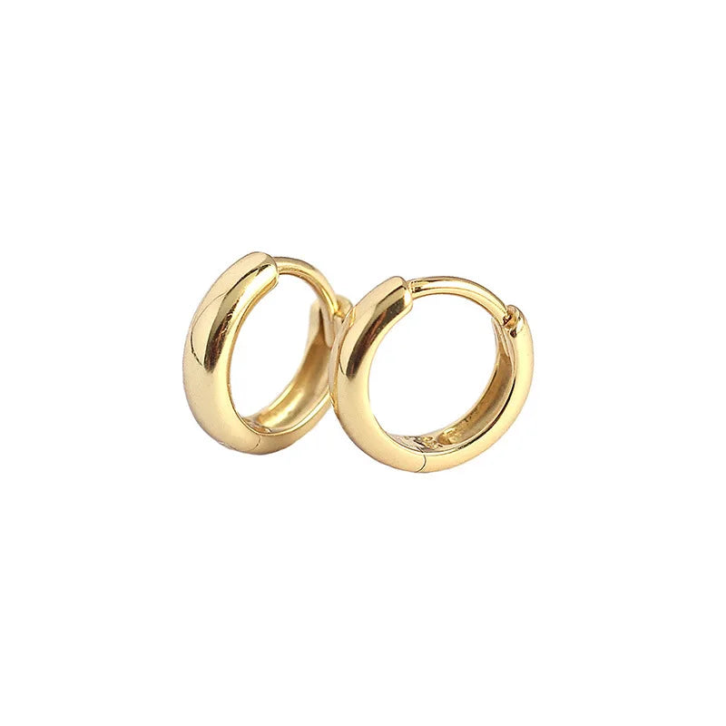 WANTME 925 Sterling Silver Minimalism Punk Rock Wide Hoop Earrings for Women Men Fashion Gothic Bohe Huggie Ear Buckle Jewelry