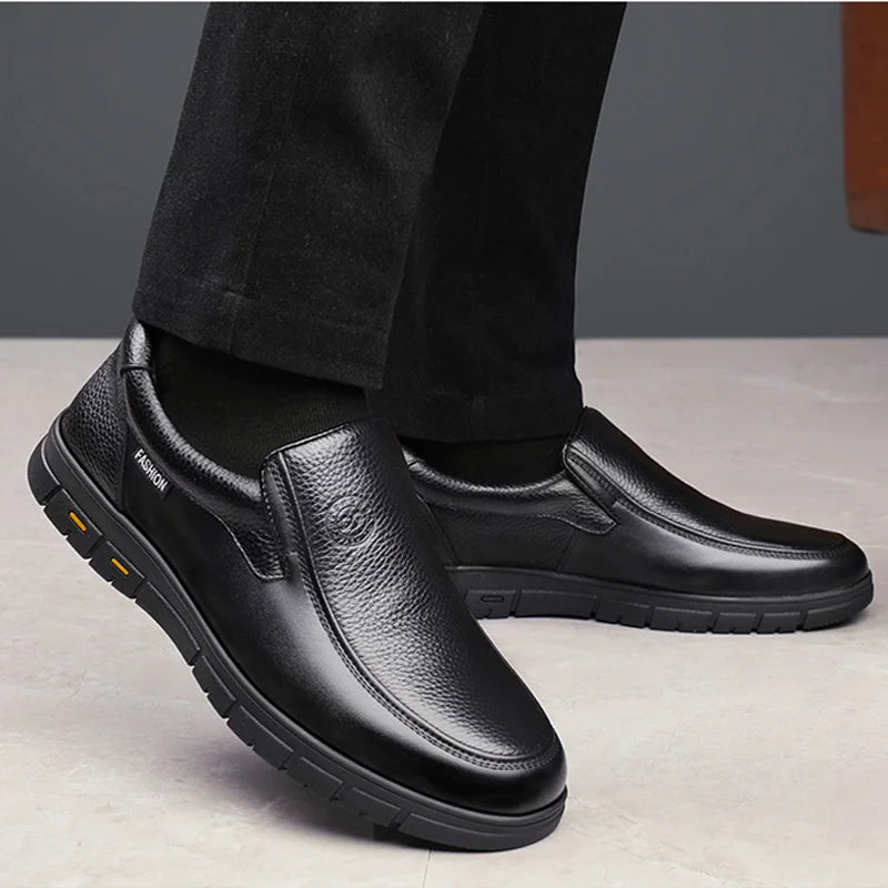 Genuine Leather Men Shoes Luxury Brand 2024 Casual Slip on Formal Loafers Men Moccasins Italian Black Male Driving Shoes