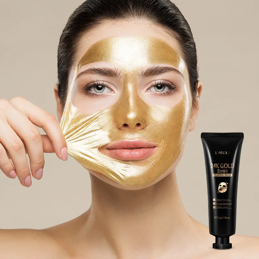 50g 24K Gold Foil Snail Peel Mask Deep Cleansing Remove Blackheads Anti-Acne Firming Skin Oil-Control Whitening Skin Care