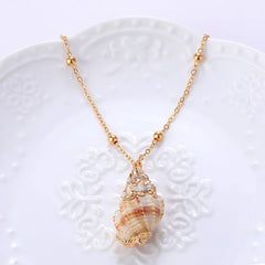 Bohemia Conch Shells Necklace Sea Beach Shell Pendant Necklace For Women