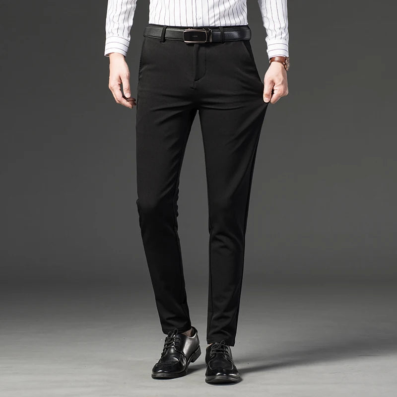 Men's Business Straight Casual Suit Pants Classic Fashion Formal Wear Slim