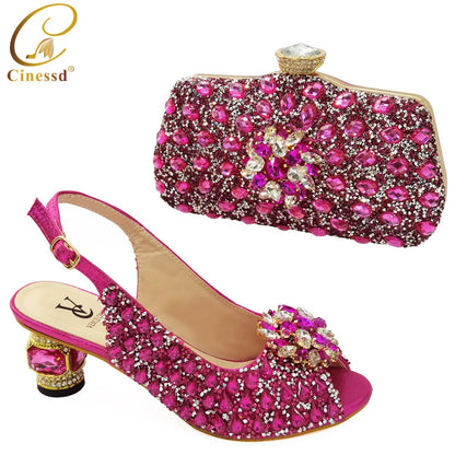Nigerian Shoes and Matching Bags Italian Ladies Shoes and Bags To Match Set Decorated with Appliques Party Shoes and Bag Sets