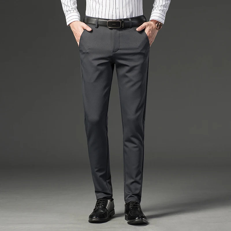 Men's Business Straight Casual Suit Pants Classic Fashion Formal Wear Slim