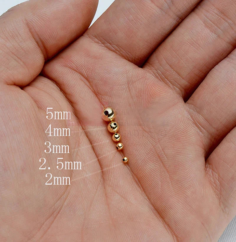 Genunie 18k Gold Beads DIY Acessories Bracelet Necklace Anklet Earrings Fine Jewelry Findings High Polished Au750 Gold Beads