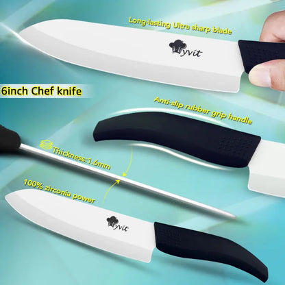 Ceramic Knives Kitchen knives 3 4 5 6 inch Chef knife Cook Set+peeler white zirconia