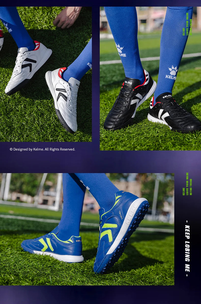 Soccer Shoes TF Football Boots Calf-Skin Cleats  Professional Futsal Original