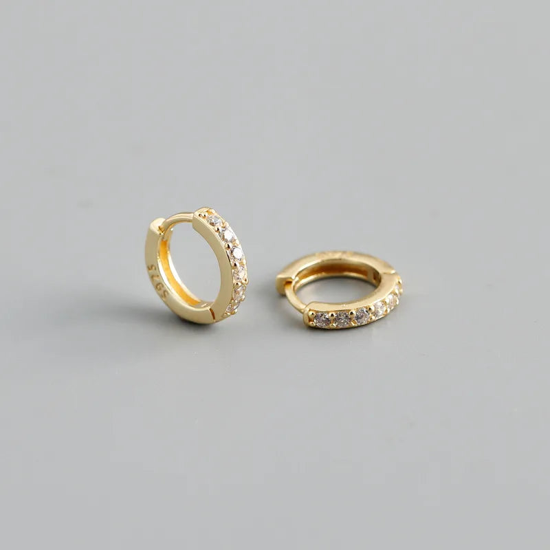 WANTME Real 925 Sterling Silver Gothic Simple White Zircon Hoop Earrings for Women Men Charms Unique Party Couple Jewelry 2021