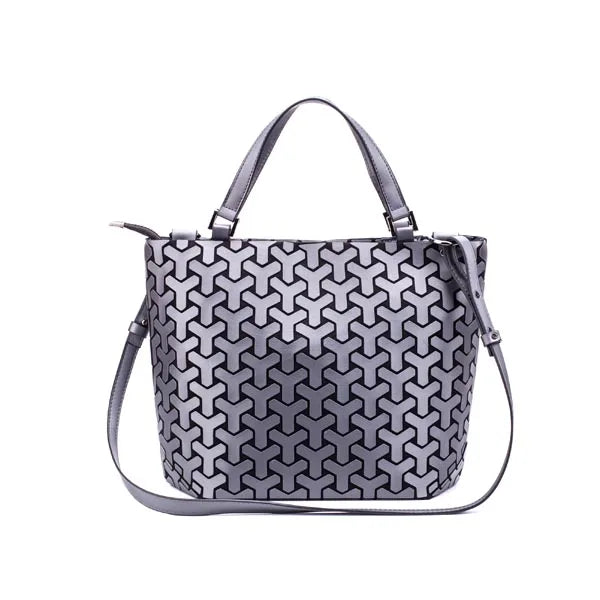 Luminous reflective  Bag Geometric Tote Folding Shoulder Bags for women
