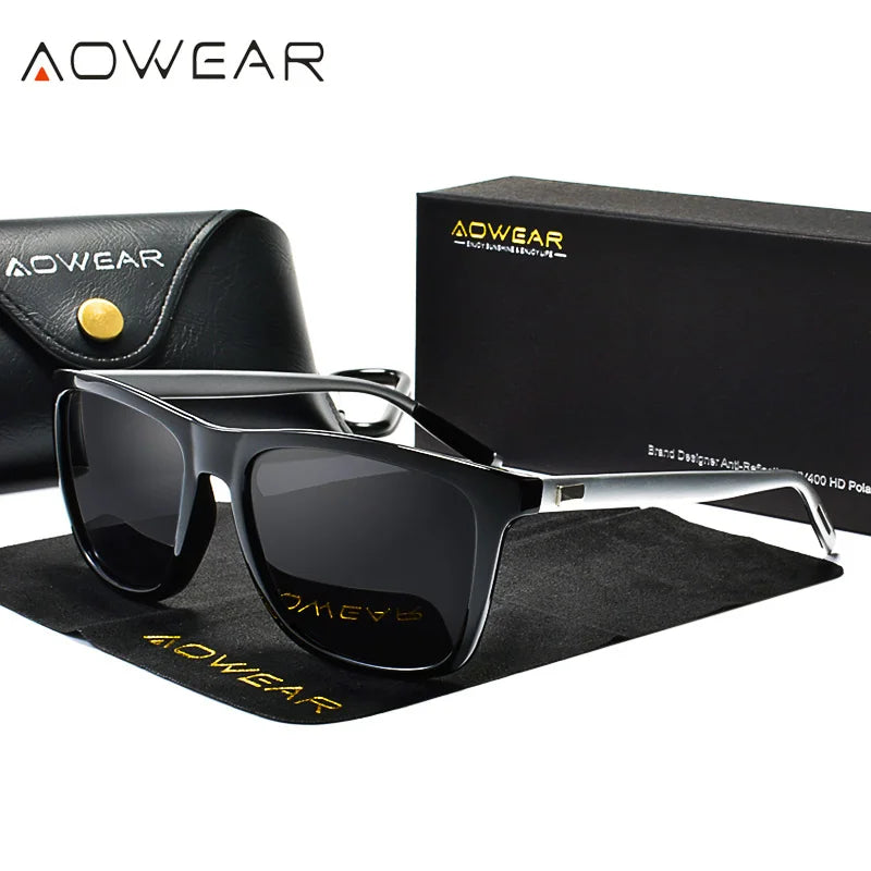 Glasses Men Aluminium Yellow Lens Sunglasses Men Polarized Night Safe Driving