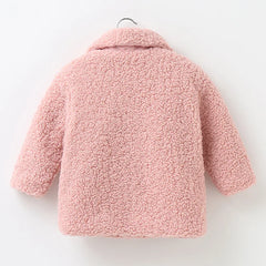 Autumn Plush Girls Jacket Long Sleeve Keep Warm Outerwear Christmas Princess Coat