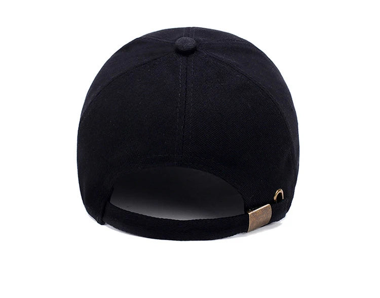 Men Structured Baseball Cap Solid Cotton Snapback Spring Autumn Women Label Stick