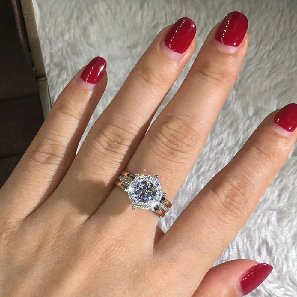 Bridal Engagement Wedding Rings AAA Dazzling Cubic Zirconia Timeless