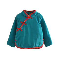 Child Thickening Traditional Chinese Year Style Ethnic Tang Jacket Coat For Kids Baby Girls