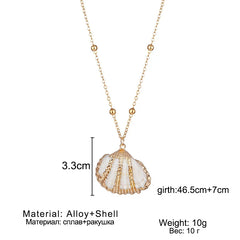 Bohemia Conch Shells Necklace Sea Beach Shell Pendant Necklace For Women