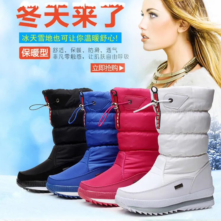 Women Snow Boots Platform Winter Boots Thick Plush Waterproof
