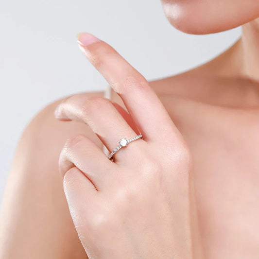 Ailmay Classic 925 Sterling Silver Sparkling Clear Zircon Golden Color Rings For Women Wedding Engagement Fine Female Jewelry