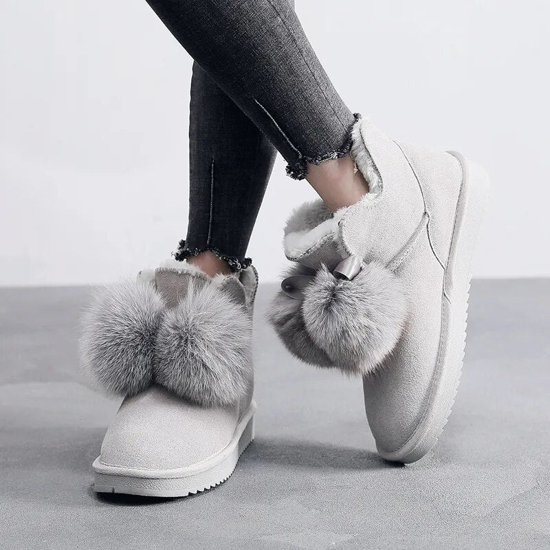 Leather Snow Boots Women Boots Fashion Australia Boots