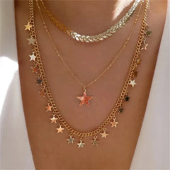 Bls-miracle Boho Fashion Gold Color Heart-Shaped Necklace For Women Trendy