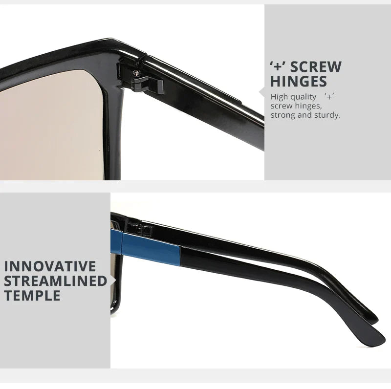KDEAM Flynn Style Sunglasses Men Plus Shape Outdoor Anti-reflective Sun Glasses Women with Peanut Box