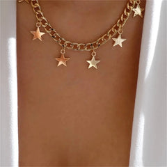 Bls-miracle Boho Fashion Gold Color Heart-Shaped Necklace For Women Trendy