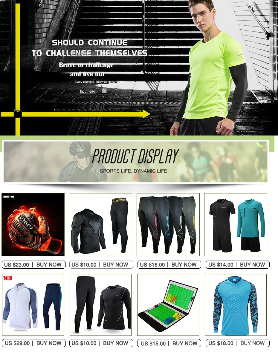 Men's Soccer Goalkeeper Jersey Training Uniform EVA Thick Sponge Protection Football Goalkeeper Uniform Sport Pants