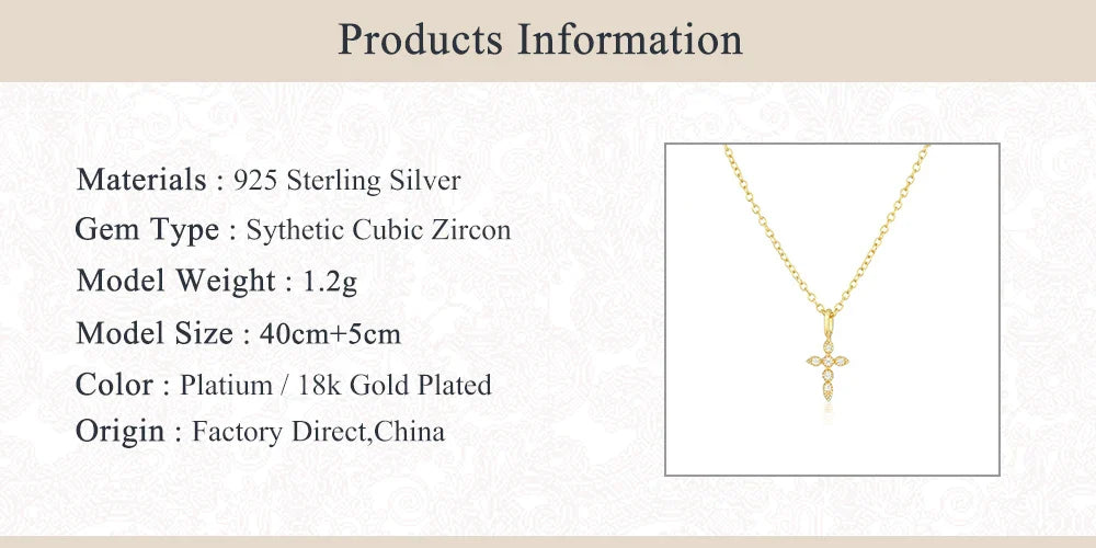 Aide 925 Sterling Silver Necklaces Charms for Women Crystal Cross Clavicle Collar Chain Simple Choker Necklace Accessories Gift