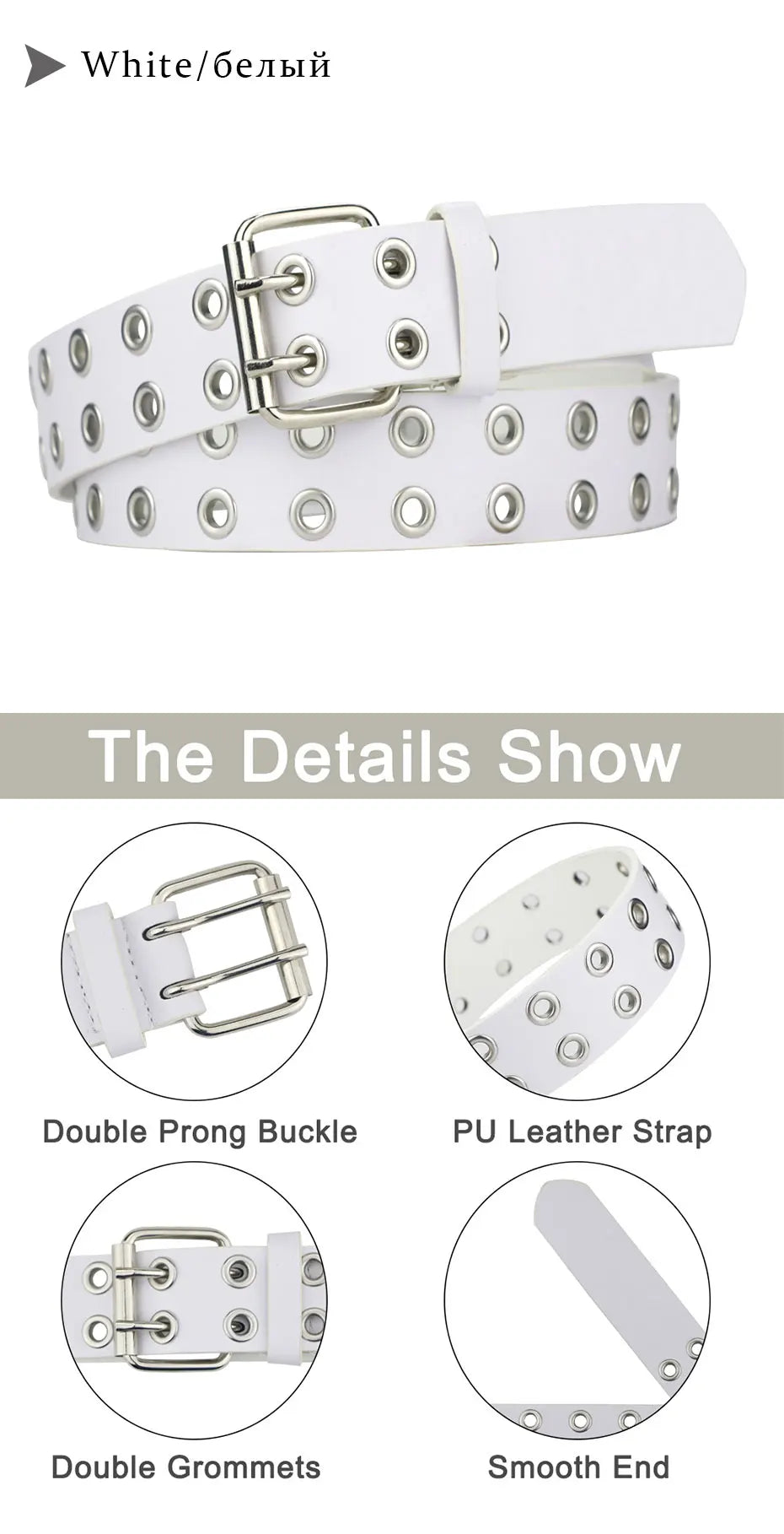 MaiKun Women Punk Goth Belts Brand Leather Women Grunge Belt Halloween Double Pin Buckle Female Belt for Jeans Streetwear