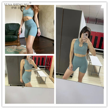 Yoga Set Gym Set Workout Clothes for Women Seamless Leggings Sports Bra Suit Female