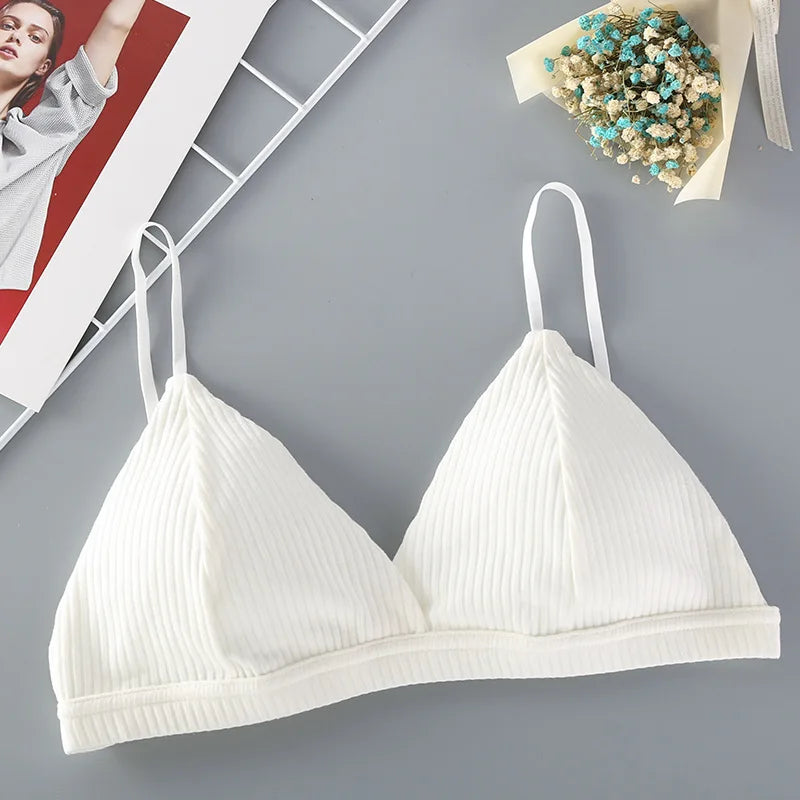 Women Cotton Bras Push Up Bralette Solid Color Lingerie Seamless Brassiere